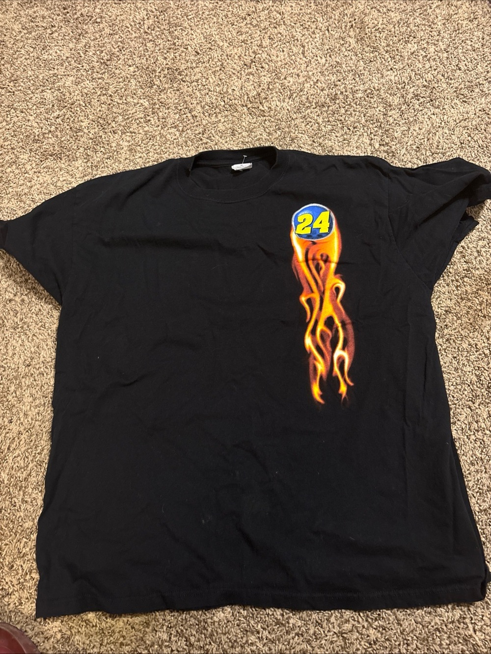 Jeff Gordon #24 NASCAR Auto Racing Black Graphic T-Shirt "Twenty-Four" Anvil 2XL